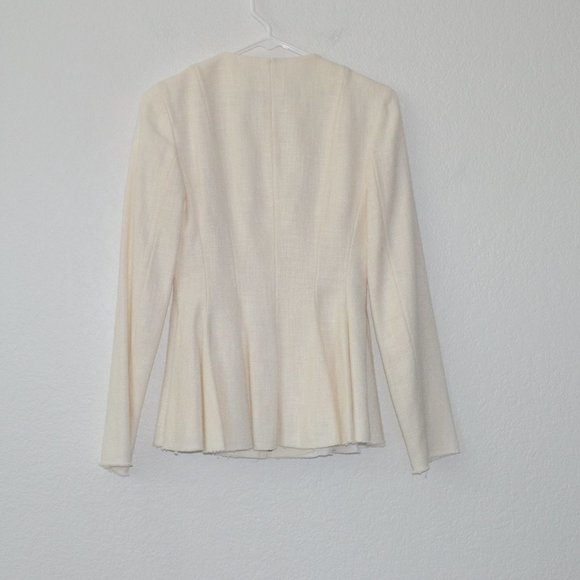 THEORY Tweed Movement Jacket Cream Size 00 - Picture 9 of 16